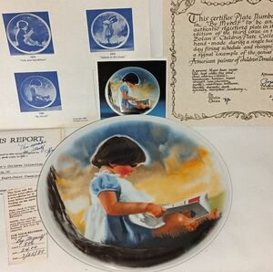 NIB Donald Zolan 3rd Issue "By Myself" Decorative Plate & OriginaCertificate